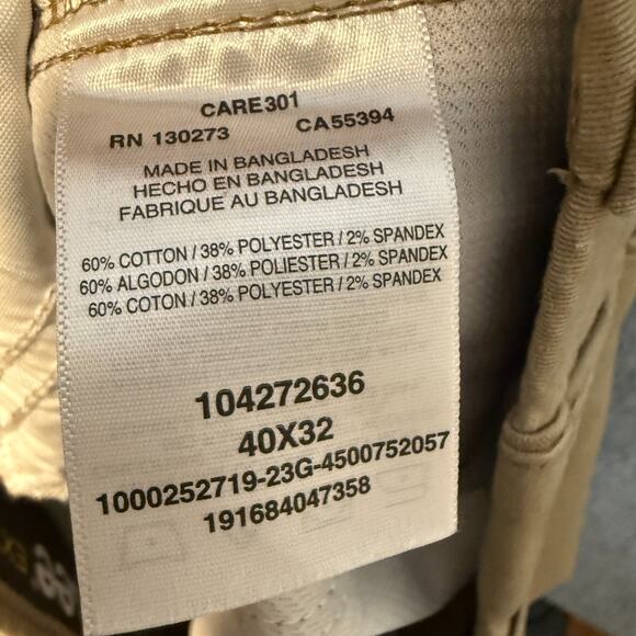 Lee Pants Mens 40x32 Beige Extreme Motion MVP Relaxed Straight Chinos Stretch - Picture 8 of 11